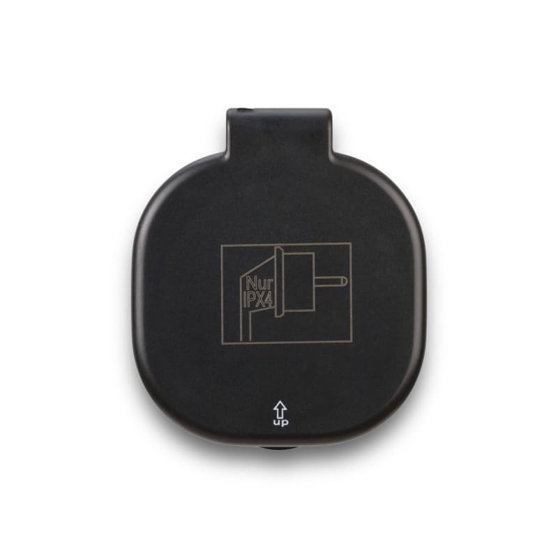 Schwarze runde Abdeckung mit Clip für BRENNENSTUHL Connect WIFI Außensteckdose