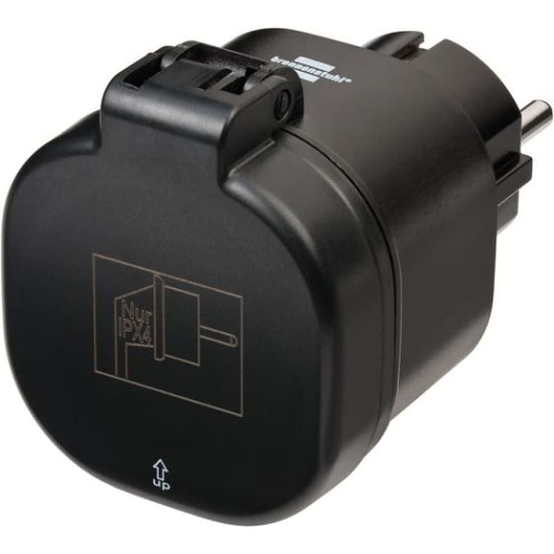 Schwarzer Steckdosenadapter für Brennenstuhl Connect WIFI Outdoor WLAN-Steckdose