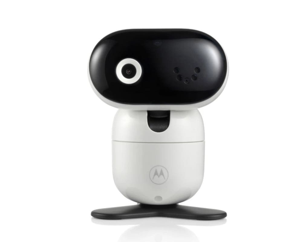Weiße und schwarze Babyphone Kamera mit Nachtsicht und schwenkbarem Design