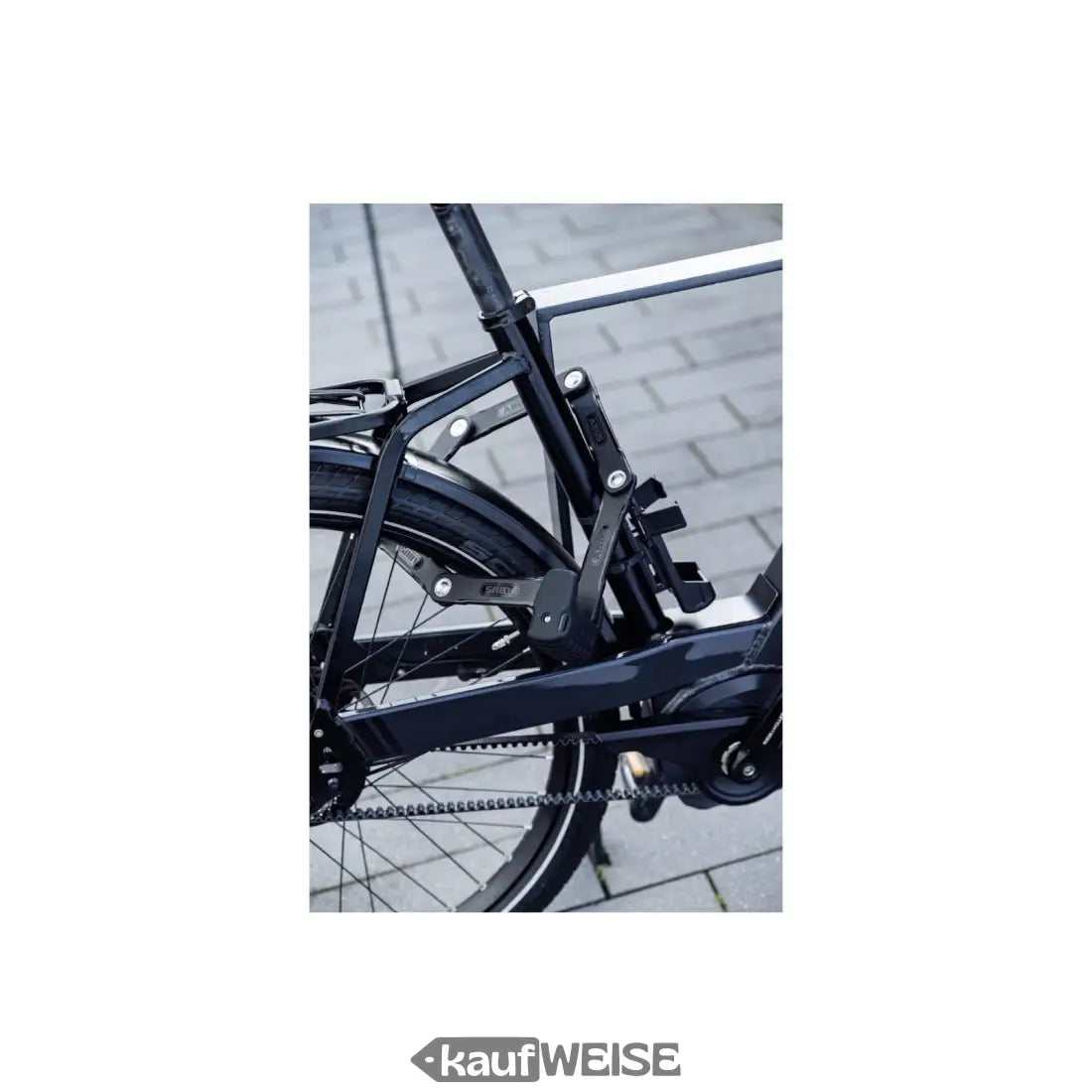 Dunkes Faltschloss ABUS Bordo Granit 6500K/120 SH am E-Bike Rahmen