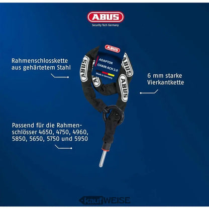 Bicycle-Schlosskette aus gehärtetem Stahl mit 6 mm quadratischen Gliedern