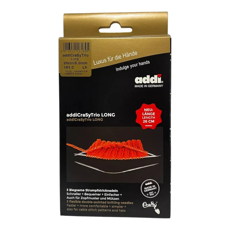 Addi CraSy Trio Stricknadeln Verpackung für flexibles Sockenstricken
