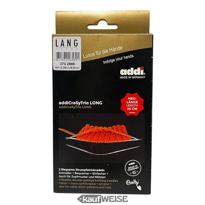 Addi CraSy Trio LONG Stricknadeln Verpackung für flexibles Stricken von Socken