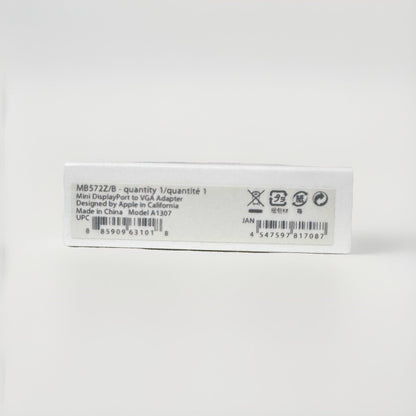 Weiße Pappschachtel für Apple Mini DisplayPort auf VGA Adapter A1307 Original