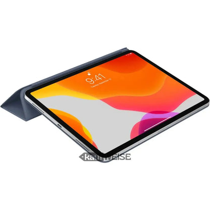 2019 iPad Pro 11-Zoll mit Smart Folio-Hülle, Space Gray Aluminiumgehäuse und Bildschirm.