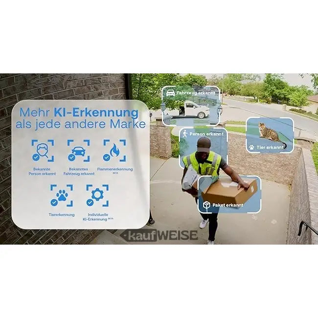 Gelber Reflektionsweste mit Logo, getragen von Pizzaboten mit Arlo Ultra 2