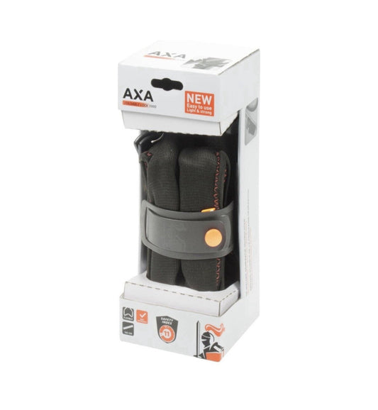 Schwarzes faltbares Fahrradschloss in Retail-Box für AXA Faltschloss Foldable 1000