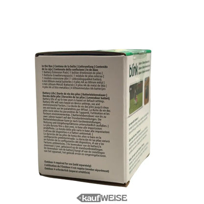 Grünes und weißes Blink-Logo-Box für Outdoor 4 Akku-Pack