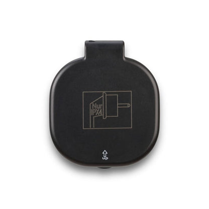 Schwarze runde Abdeckung mit Clip für BRENNENSTUHL Connect WIFI Außensteckdose
