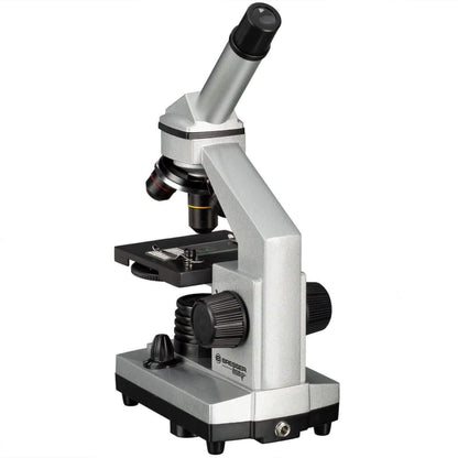 Silbernes Labor Mikroskop im Bresser Junior 40x-1024x Mikroskop Set für Kinder