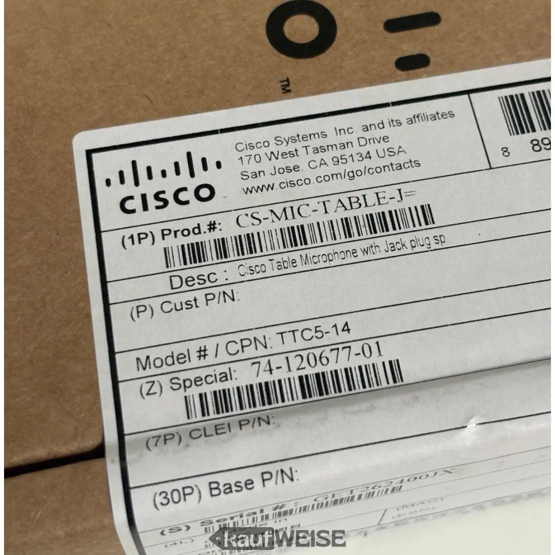 Label für Cisco Tischmikrofon mit Jack Plug für Webex Room 55 neu OVP