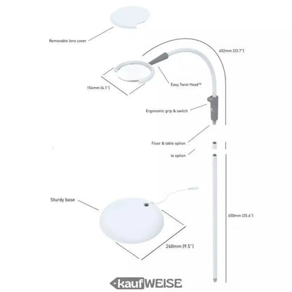 MACHT die perfekte Beleuchtung mit der Daylight Magnificent Pro Steh- und Tischlupe