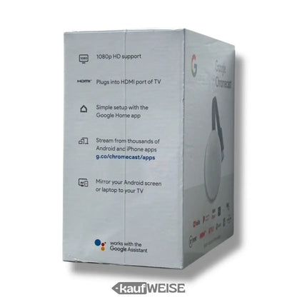 Google Chromecast 3. Gen. in Verpackung, Full HD Streaming Stick, WLAN HDMI