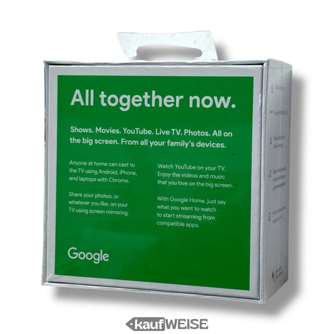 Google Chromecast 3. Gen. Box mit grünem Display für Full HD Streaming