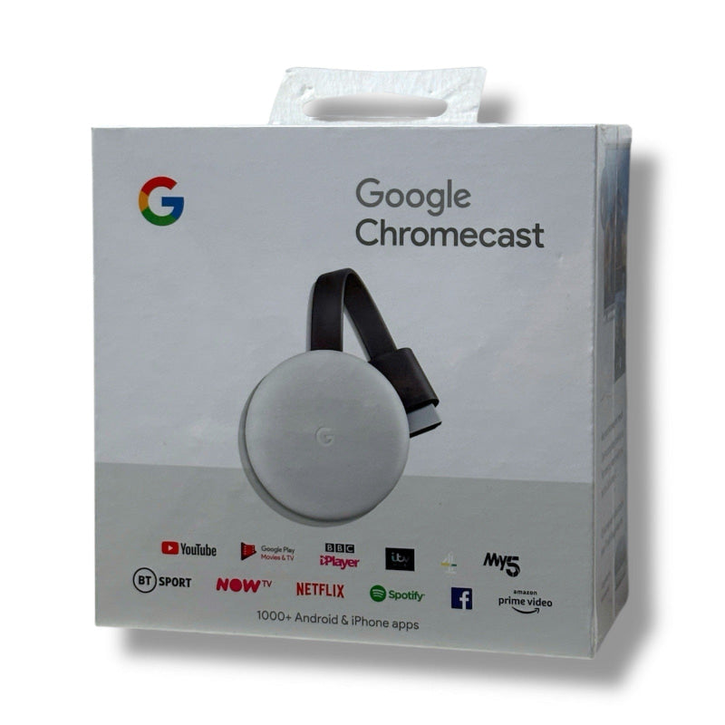 Google Chromecast 3. Generation im geöffneten Verpackung für Full HD Streaming