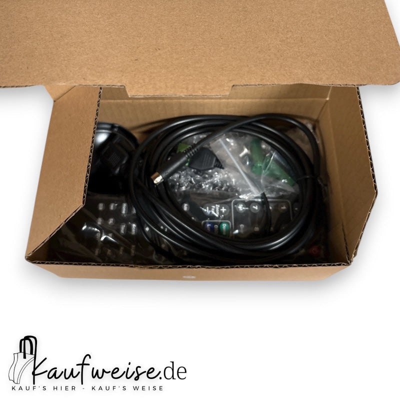 Kartonschachtel mit Elektronikzubehör für HuddleCamHD HC10X-GY-G3 Kamera