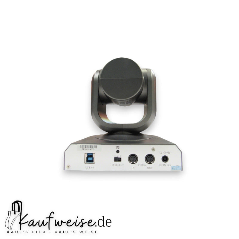 Dunkelgraue HuddleCamHD HC10X-GY-G3 PTZ Kamera mit mehreren Rückanschlüssen