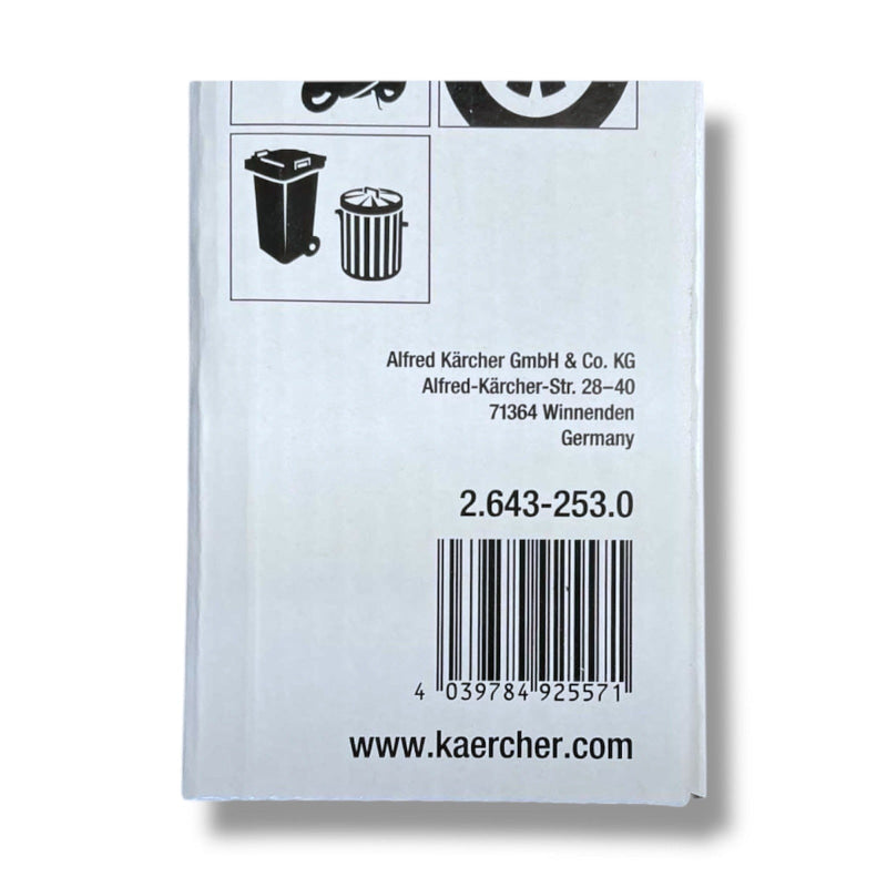 Weißer Kärcher VP 145 S Vario Power Jet Filterbeutel mit Barcode für K2-K4