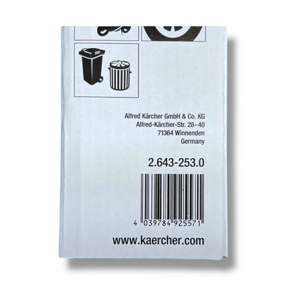 Weißer Kärcher VP 145 S Vario Power Jet Filterbeutel mit Barcode für K2-K4