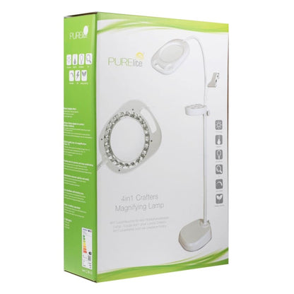 Boxed LED-Lupenleuchte 4 in 1 Standleuchte Tischlampe mit Batterie und 220V
