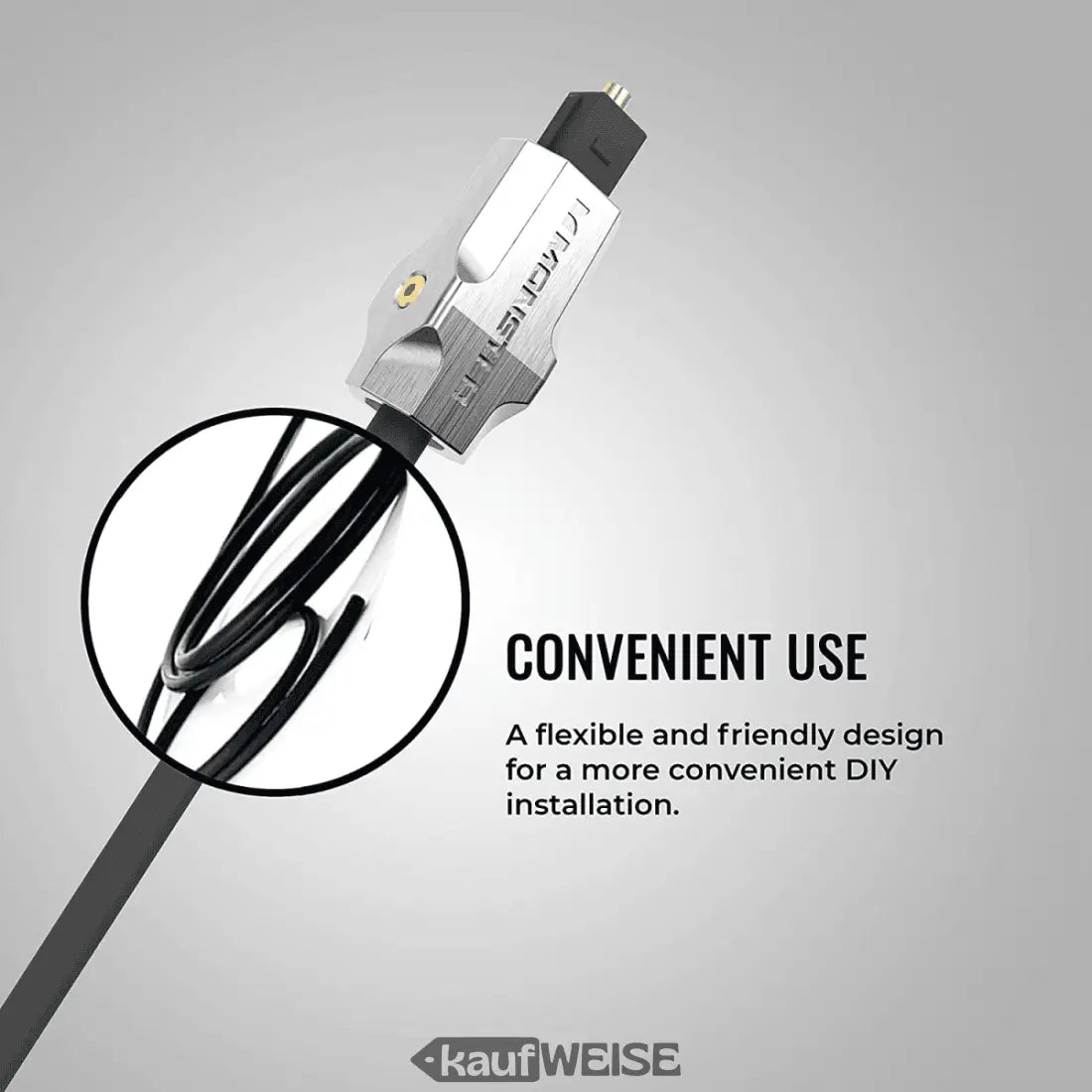 Silbernes und schwarzes Monster M-Serie Toslink Kabel für klare Audioübertragung