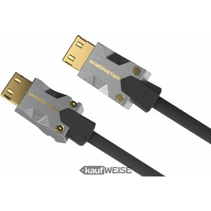 Schwarzes Kabel mit vergoldeten Anschlüssen des Monster M1000 HDMI für 4K HDR10