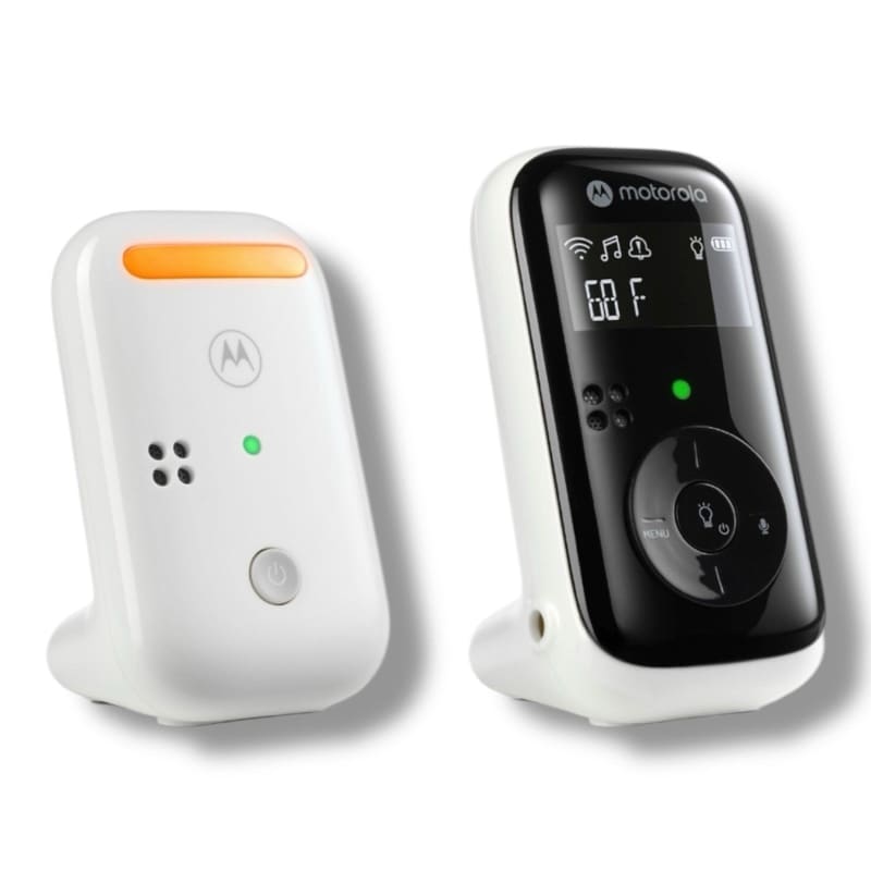 Zwei weiße und schwarze Motorola Babyphone PIP11 mit 2-Wege Audio und Temperatur