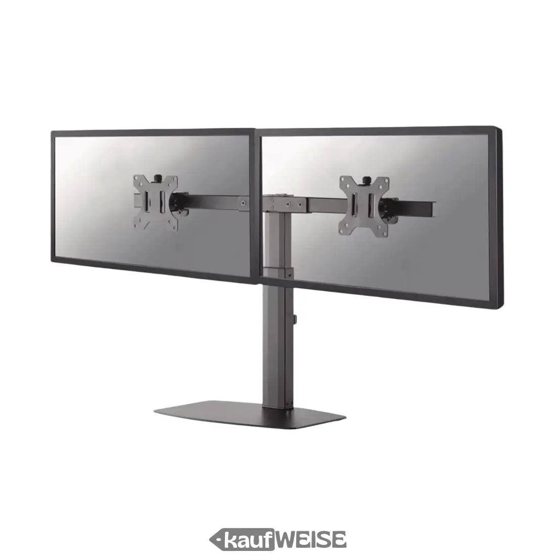 Neuer NewStar FPMA-D865DBLACK Dual-Monitorständer mit schwarzem Rahmen und silbernen Armen, VESA 75/100 kompatibel