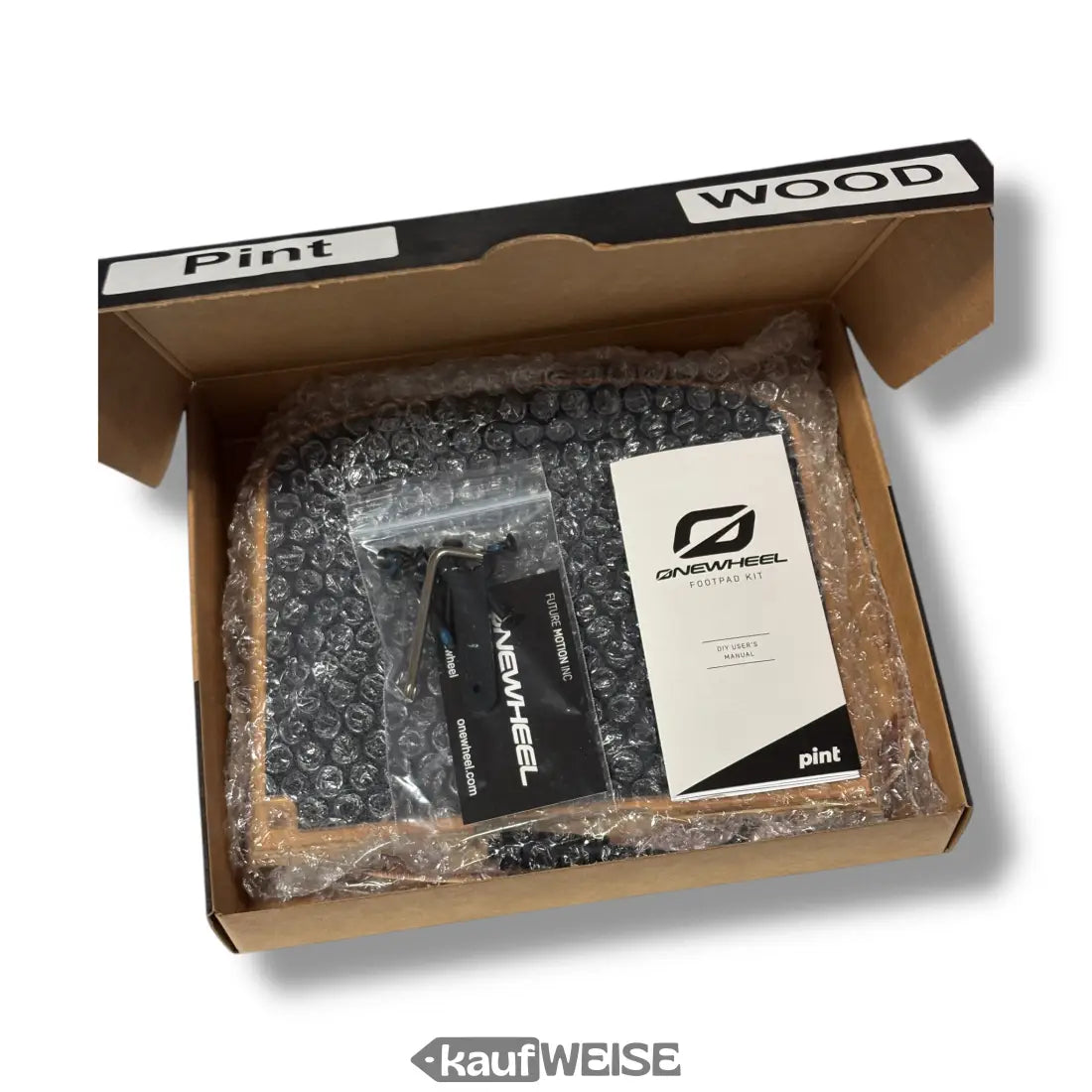 Schwarzes Silber-Speed-Wheel Pint-Holz-Skateboard-Deck mit Schutzfolie