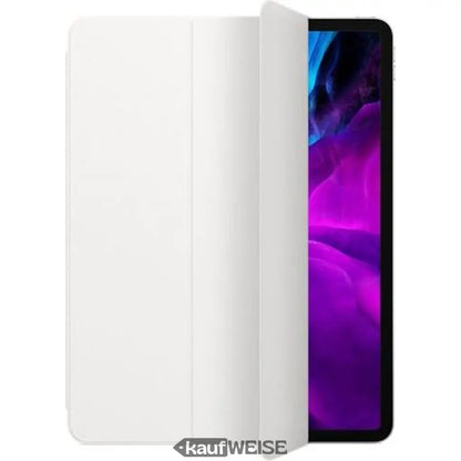 Weiße Tablet Hülle für iPad Pro 12,9 Zoll mit offenem Cover und buntem Wallpaper