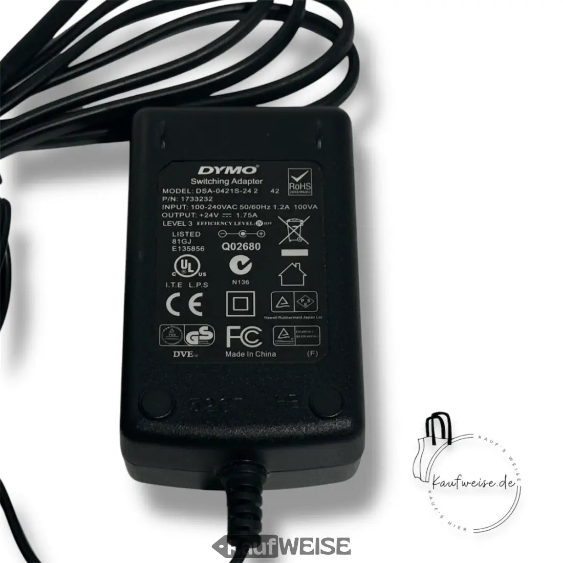 Schwarzes DYMO Ladegerät Netzteil DSA-0421S-24 für LabelWriter 400/450