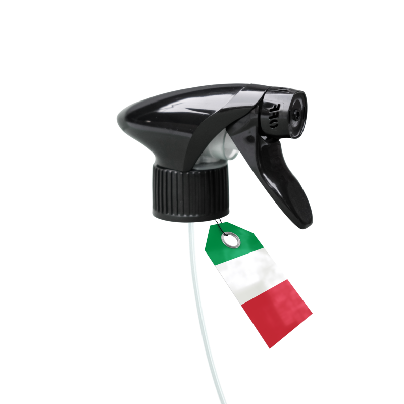 Schwarze Sprühflasche mit italienischem Flaggenanhänger im Set für Flaschen