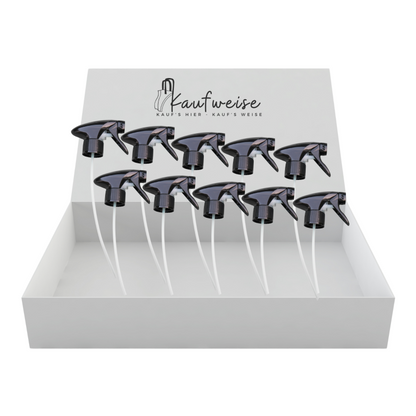 Sprayköpfe im Displaybox für Flaschen mit chemikalienfestem Trigger 28/410