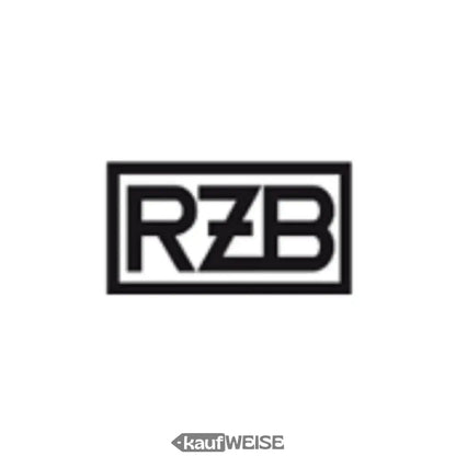 Schwarzes RZB Logo mit weißen Buchstaben auf weißem Hintergrund für RZB Alu-Lux Leuchte
