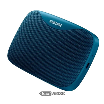 Blaue tragbare Samsung SSD mit texturierter Stoffoptik für den Samsung Level Box Slim Lautsprecher