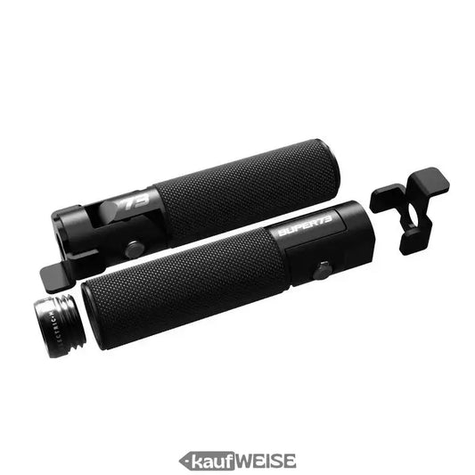 Disassemble schwarze Textur Fahrradgriffe mit Endkappen für Super73 Klappbare Fußrasten