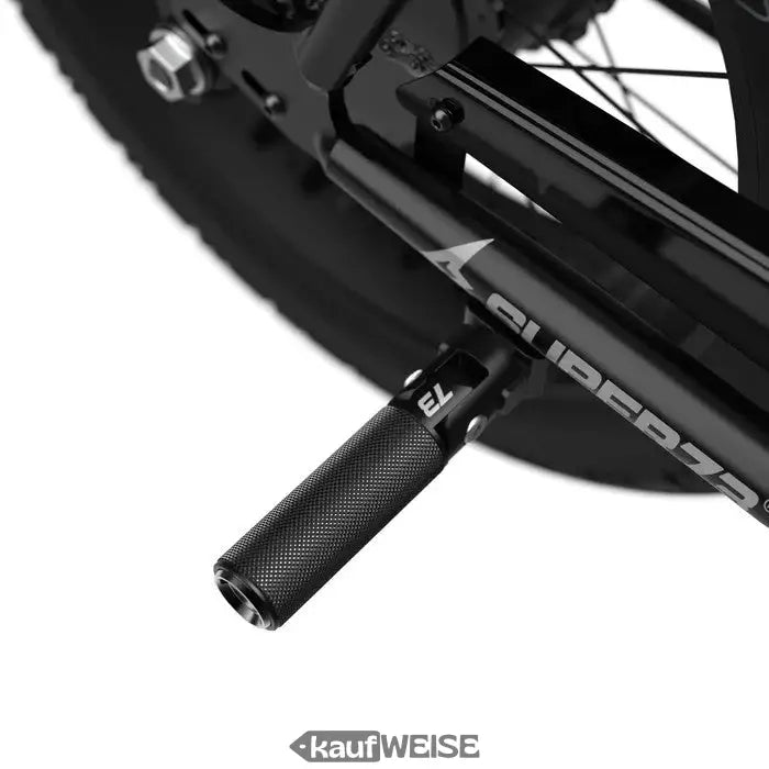 Schwarzer strukturierter Fußrasten auf Fahrradrahmen für Super73 Klappbar Double Up